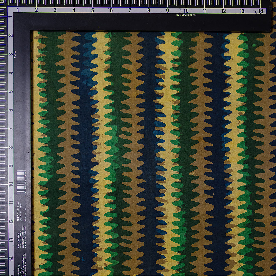 Stripes Hand Block Print Cotton Dabu Fabric