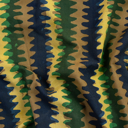 Stripes Hand Block Print Cotton Dabu Fabric