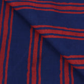 Stripes Hand Block Printed Cotton Dabu Fabric 