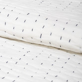 Stunnign White Pure Cotton Kantha Quilt Blanket