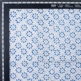 Stunning Blue Floral Hand Block Printed Cotton Fabric