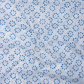 Stunning Blue Floral Hand Block Printed Cotton Fabric