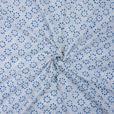 Stunning Blue Floral Hand Block Printed Cotton Fabric