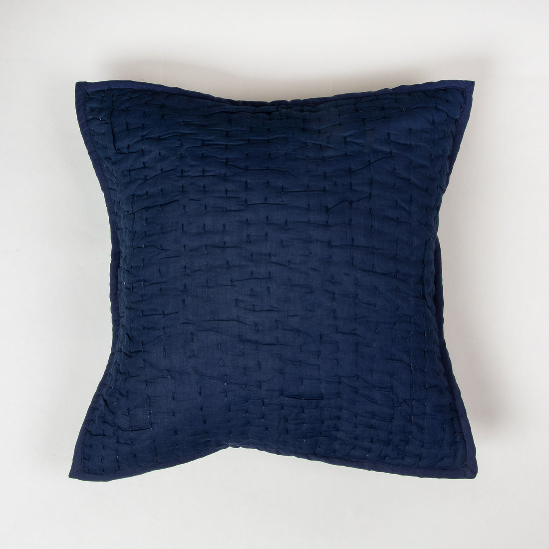 Stunning Blue Hand Block Ccotton Kantha Cushion Cover