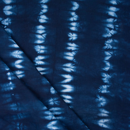 Stunning Blue Shibori Tie Dye Cotton Fabric