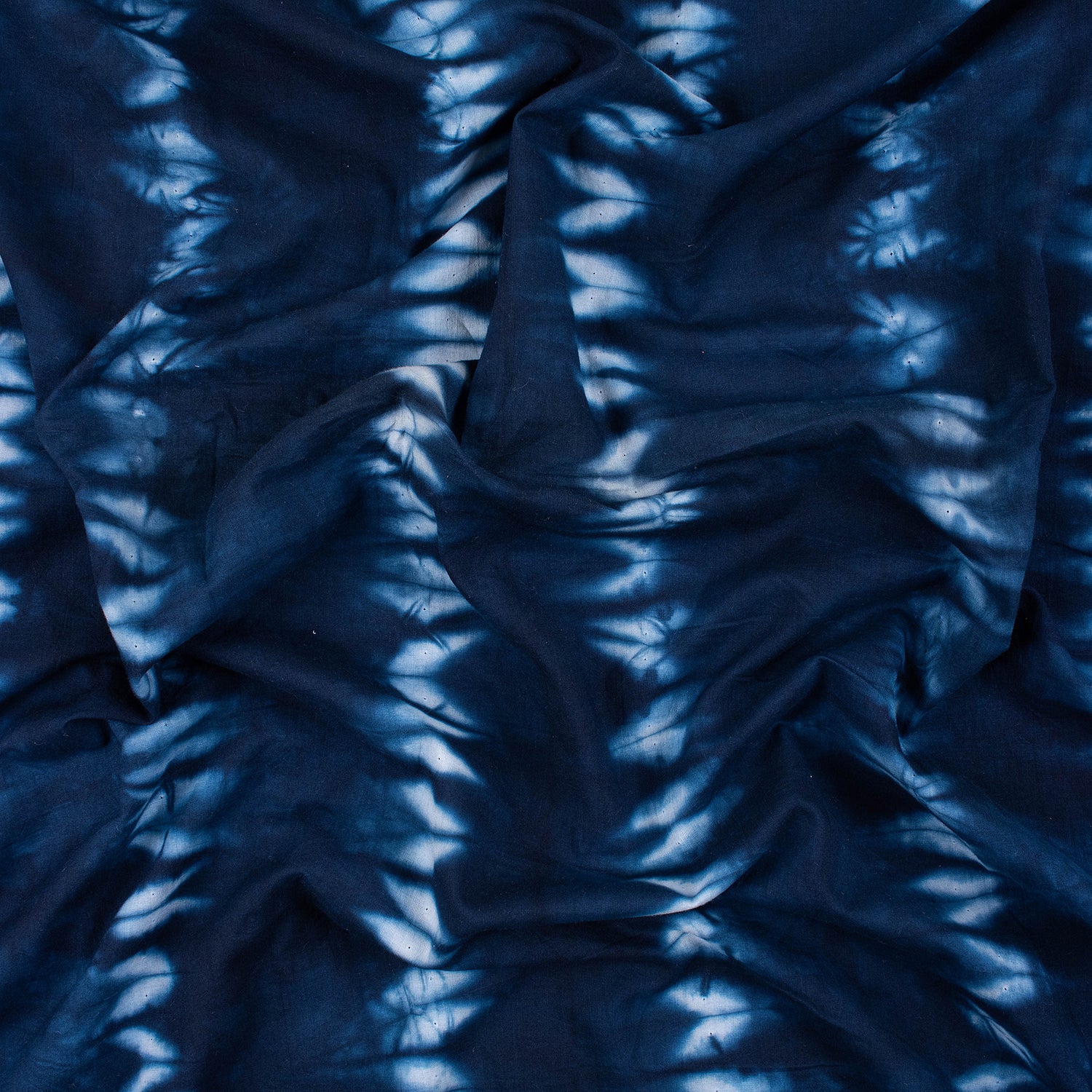 Stunning Blue Shibori Tie Dye Cotton Fabric