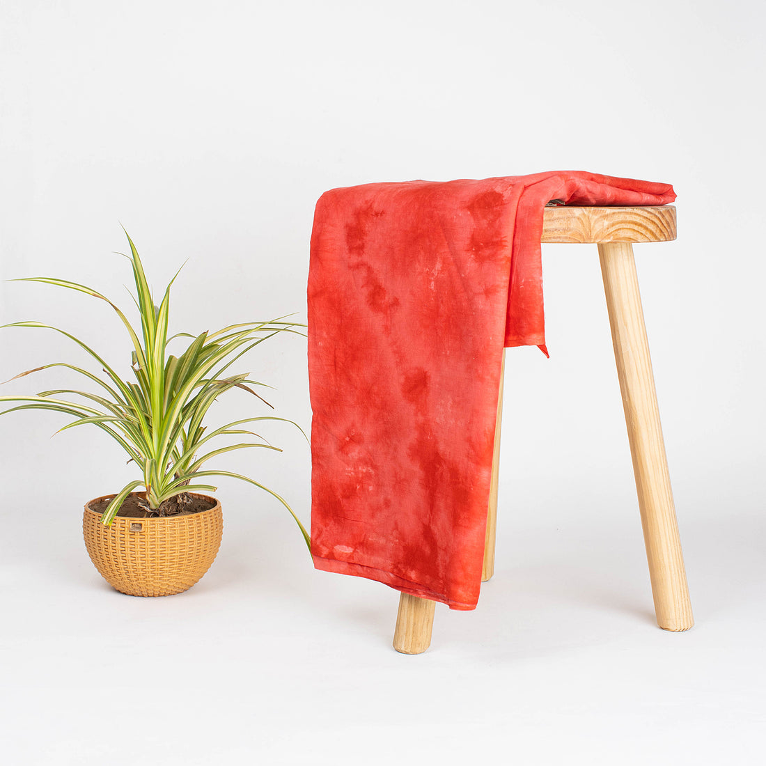 Stunning Red Tie Dye Cotton Shibori Fabric