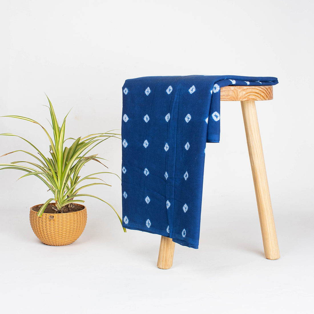 Stylish Blue Cotton Shibori Tie Dye Fabric