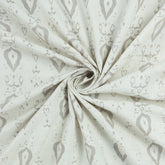 Stylish Gray Leaf Kashish Hand Block Print Fabric