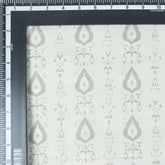 Stylish Gray Leaf Kashish Hand Block Print Fabric
