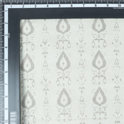 Stylish Gray Leaf Kashish Hand Block Print Fabric