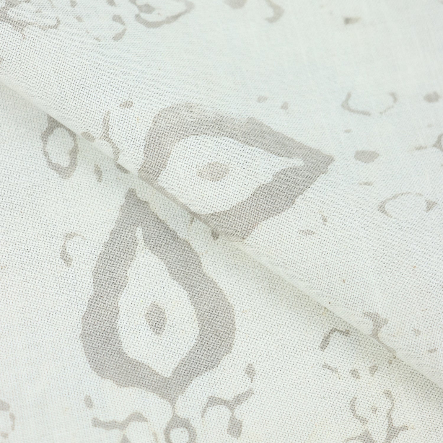 Stylish Gray Leaf Kashish Hand Block Print Fabric