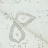 Stylish Gray Leaf Kashish Hand Block Print Fabric