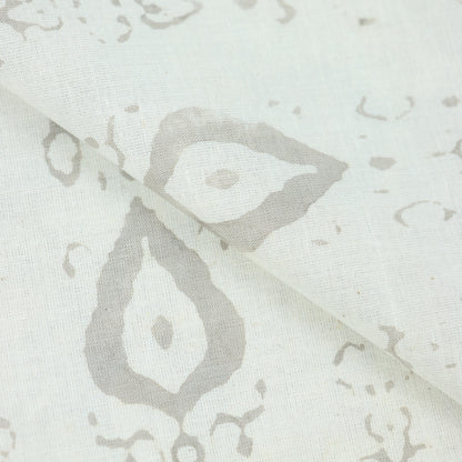 Stylish Gray Leaf Kashish Hand Block Print Fabric