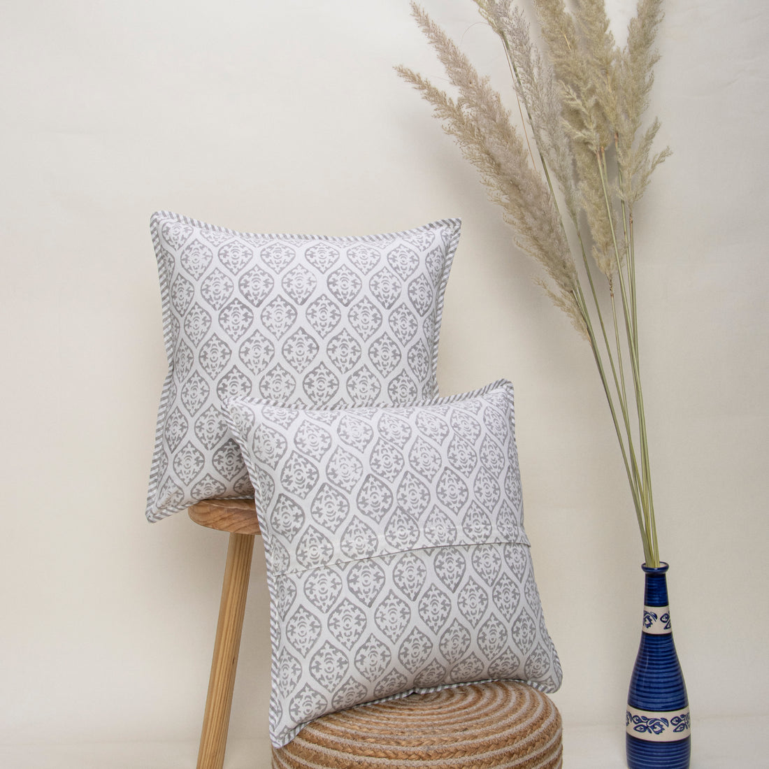 Stylish Hand Block Cotton Cushion Cover