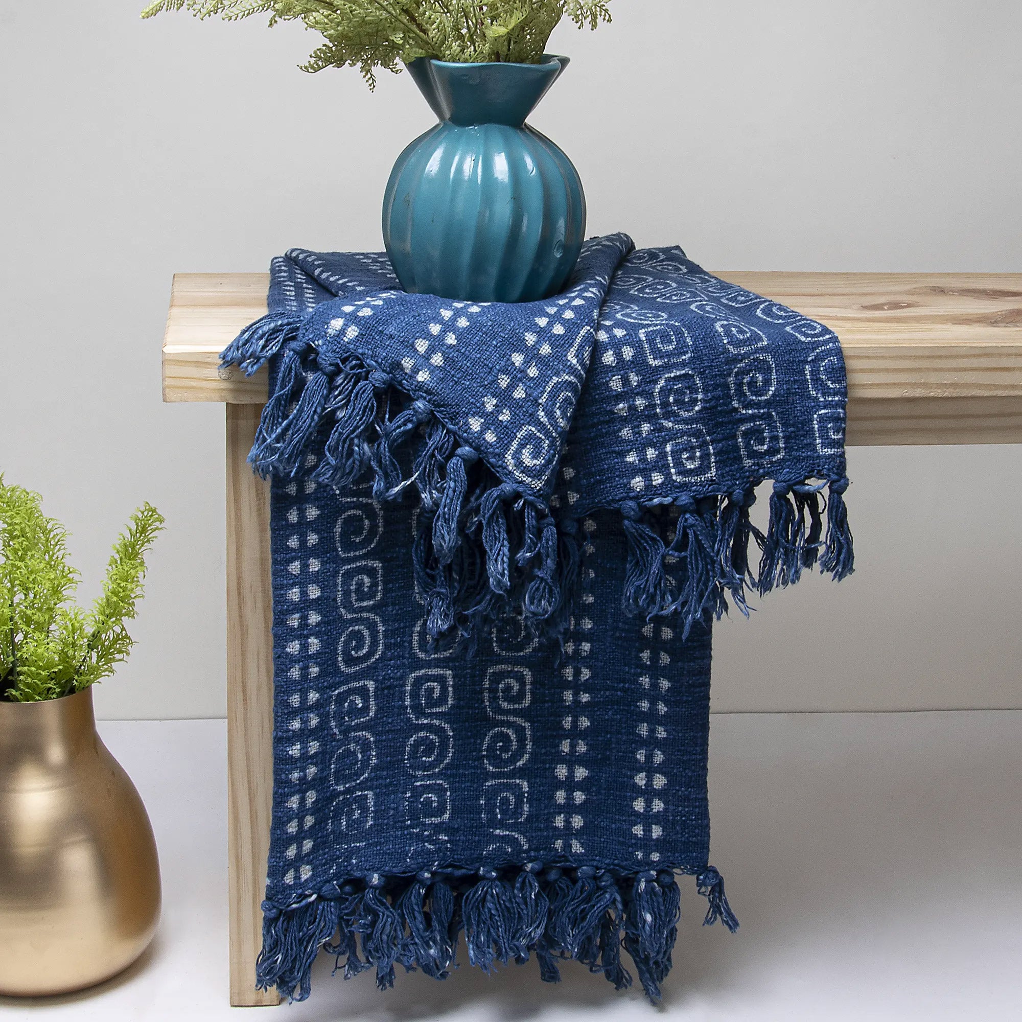 Stylish Hand Block Pure Cotton Printed Sofa Throw