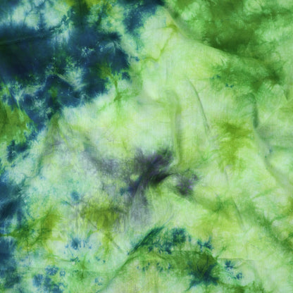 Stylish Hand Dyed Cotton Green Tie Dye Shibori Fabric