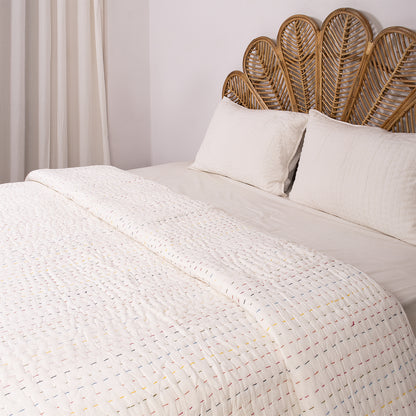 Stylish Hand Stitched Cotton Kantha Quilt Blanket