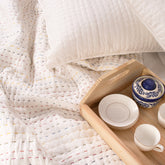 Stylish Hand Stitched Cotton Kantha Quilt Blanket