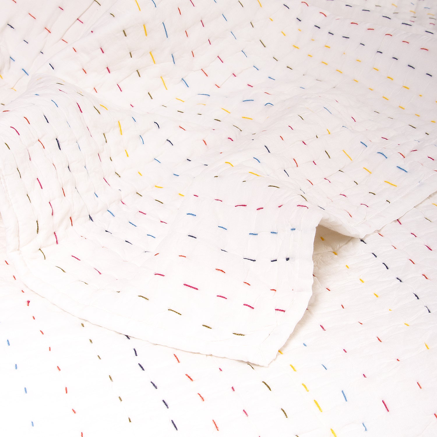 Stylish Hand Stitched Cotton Kantha Quilt Blanket