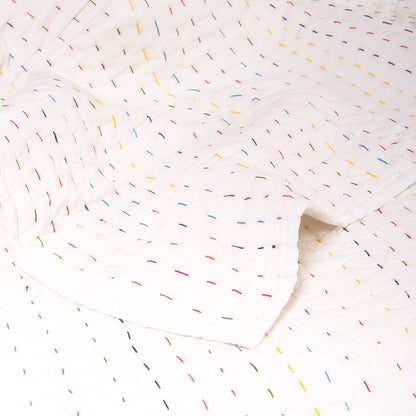 Stylish Hand Stitched Cotton Kantha Quilt Blanket