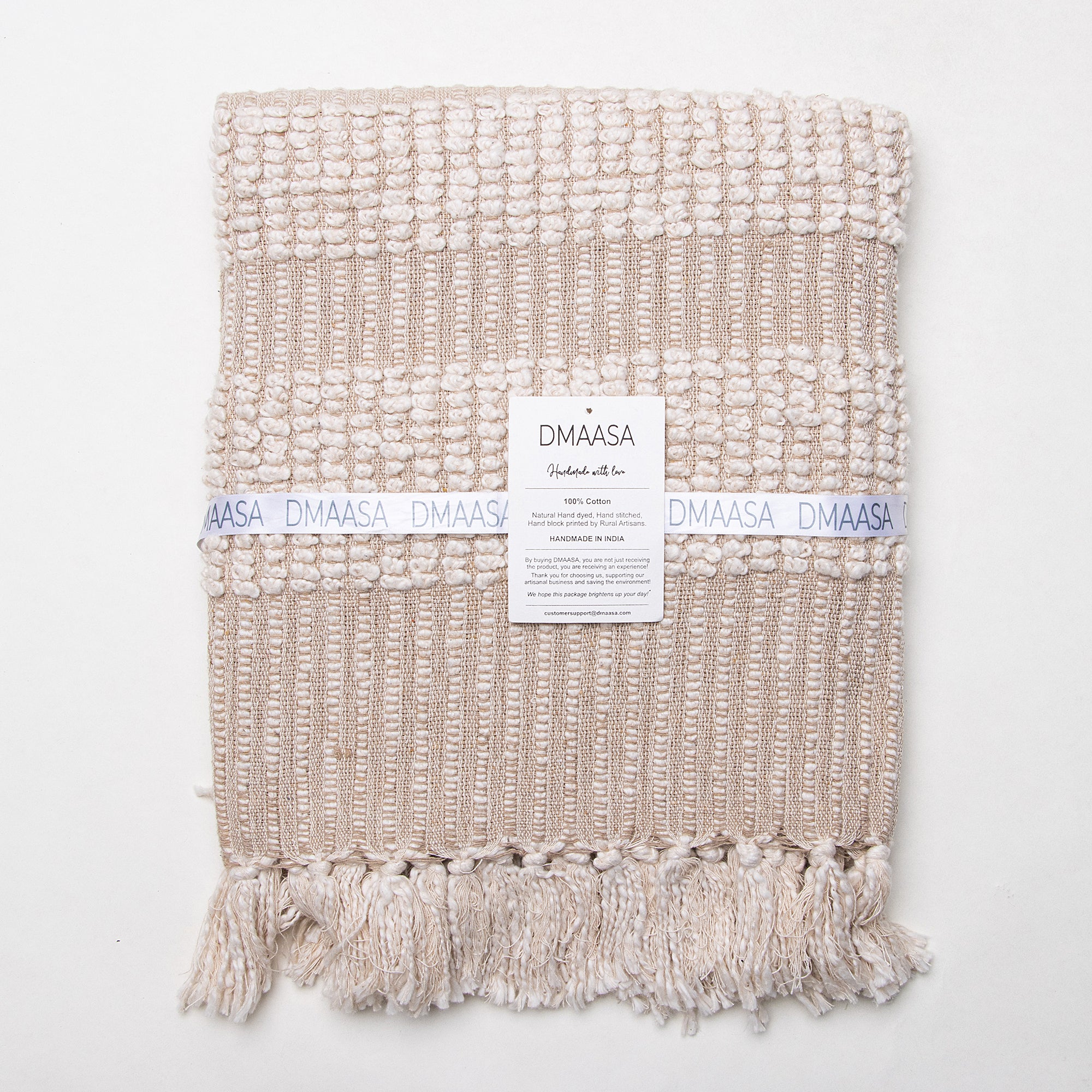 Stylish Hand Woven Cotton Reversible Throw Blanket
