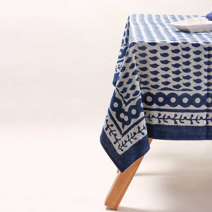 Stylish Leaf Hand Block Printed Dining Table Cover Cloth