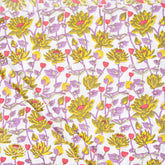 Stylish Multi Floral Hand Block Printed Cotton Fabric