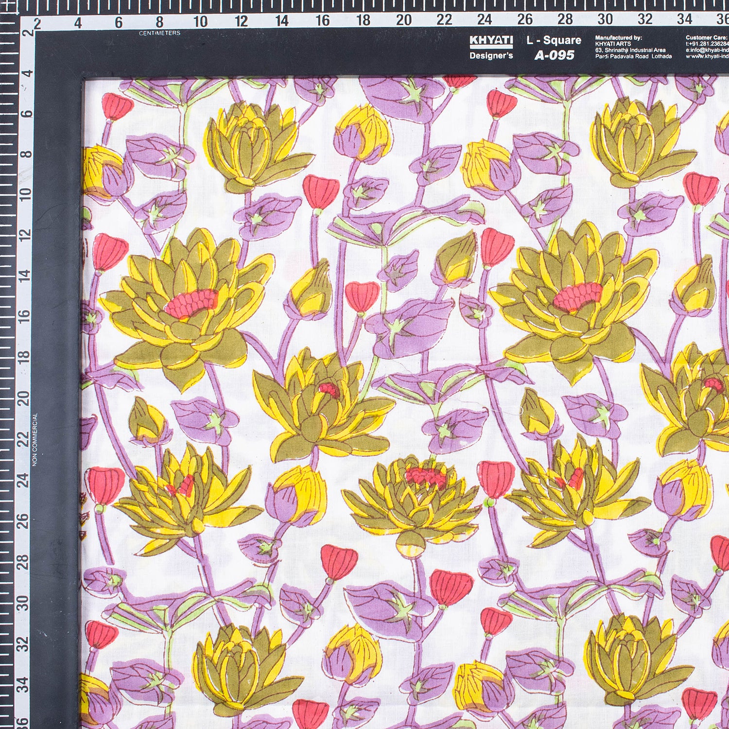Stylish Multi Floral Hand Block Printed Cotton Fabric