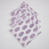 Stylish Pink Boota Hand Printed Cotton Table Napkins