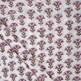 Stylish Purple Floral Block Print Fabric