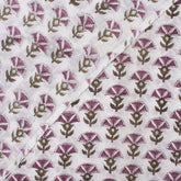 Stylish Purple Floral Block Print Fabric