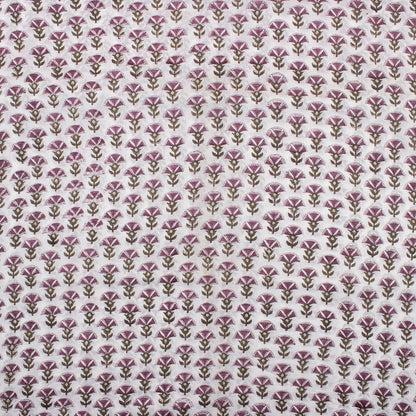 Stylish Purple Floral Block Print Fabric