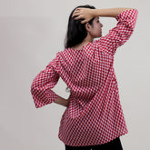 Stylish Red Handmade Cotton Kurtis For Ladies
