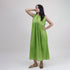 Stylish Solid Green Casual Midi Dress For Ladies