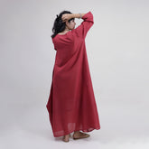 Stylish Solid Red Cotton Handmade Women&