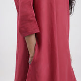 Stylish Solid Red Cotton Handmade Women&