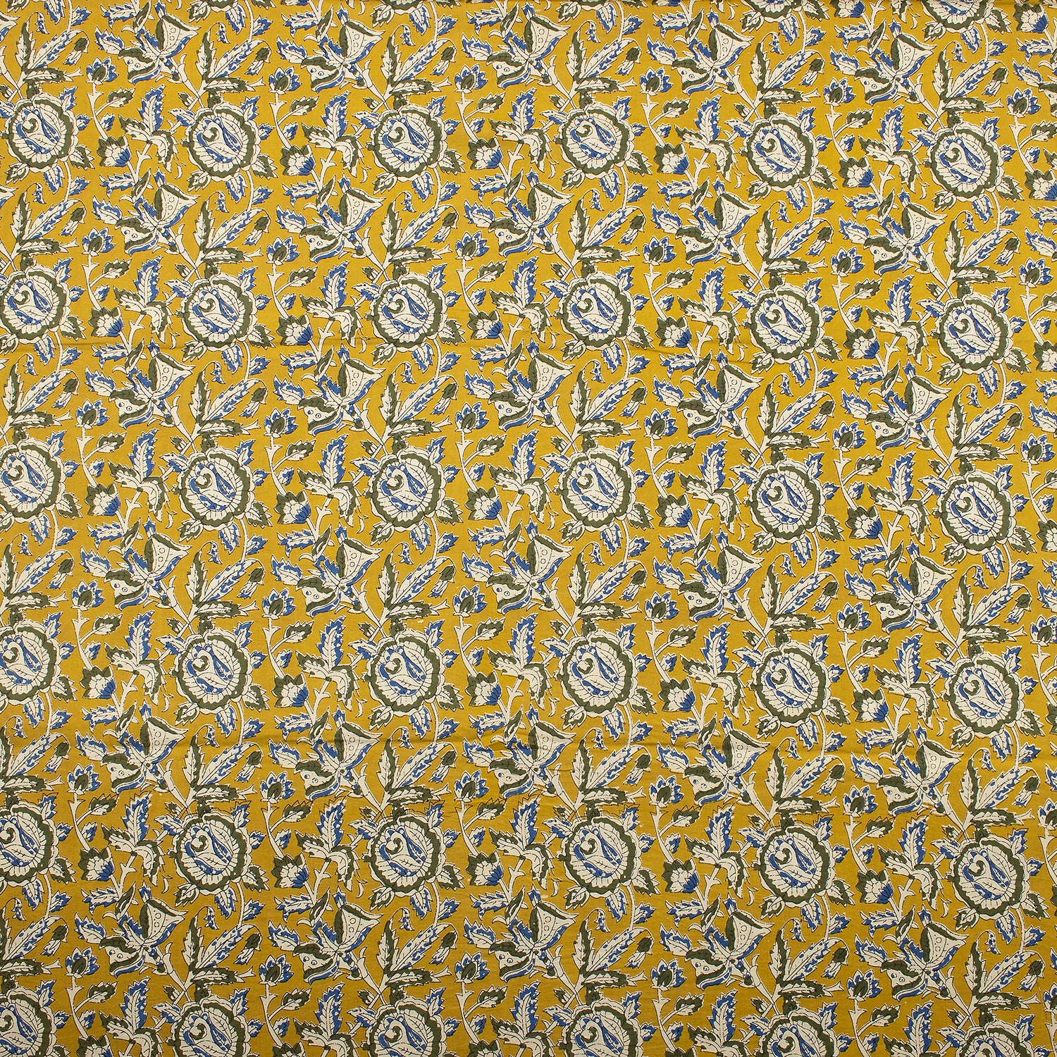 Sustainable Hand Block Floral Printed Bagru Fabric
