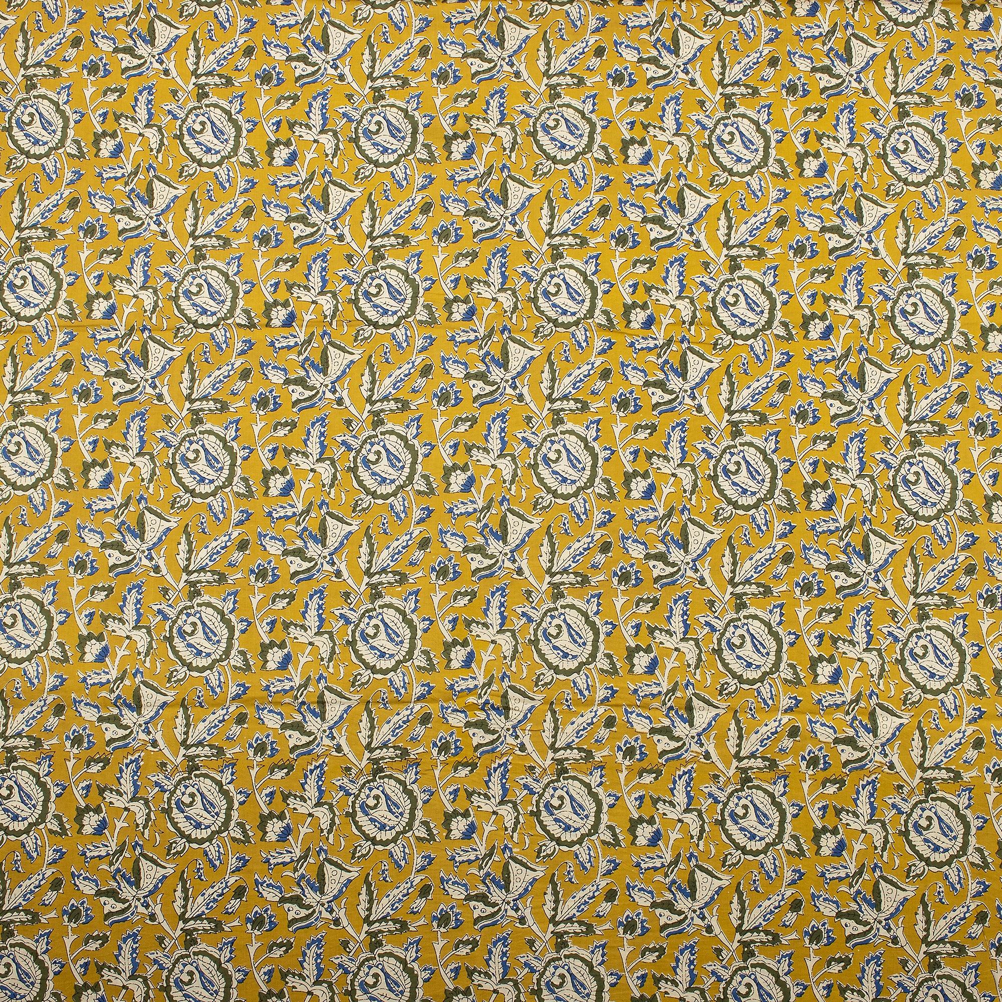 Sustainable Hand Block Floral Printed Bagru Fabric