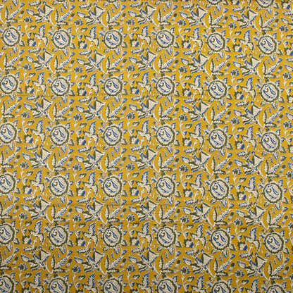 Sustainable Hand Block Floral Printed Bagru Fabric
