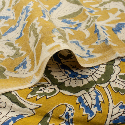 Sustainable Hand Block Floral Printed Bagru Fabric