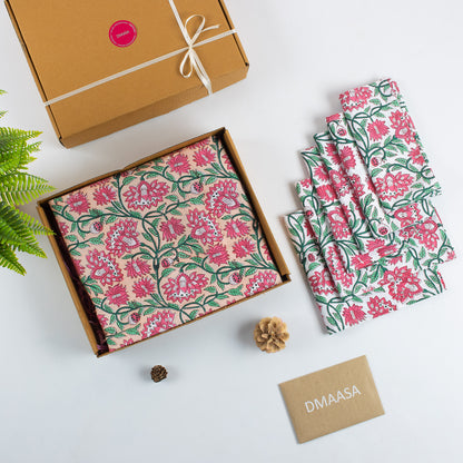 Best Gift Sets Floral Dining Table Cloth &amp; Cotton Napkin