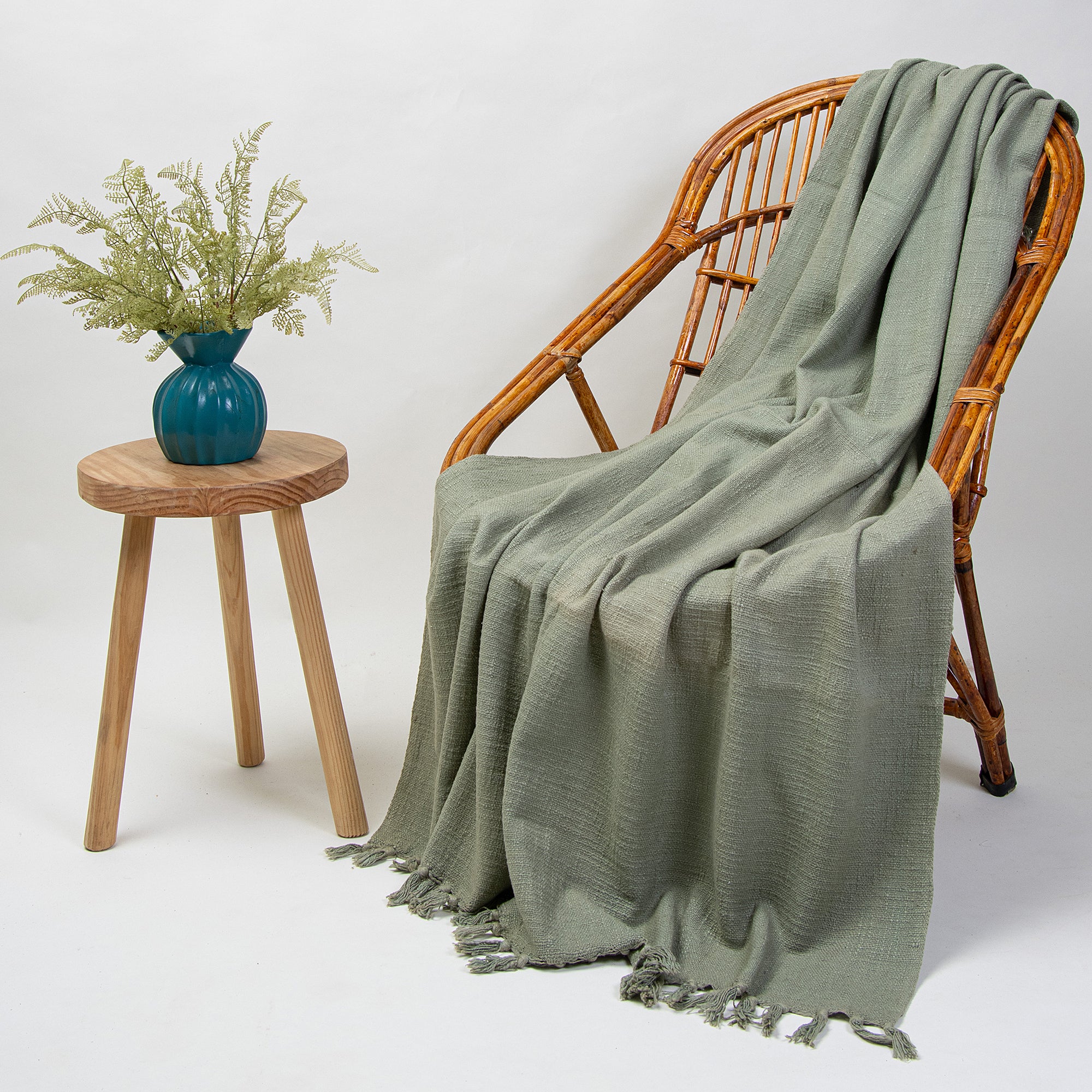 Top Solid Cotton Throw Blanket For Home Decor 