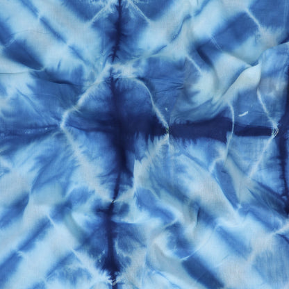 Traditional Blue Tie Dye Shibori Cotton Fabric