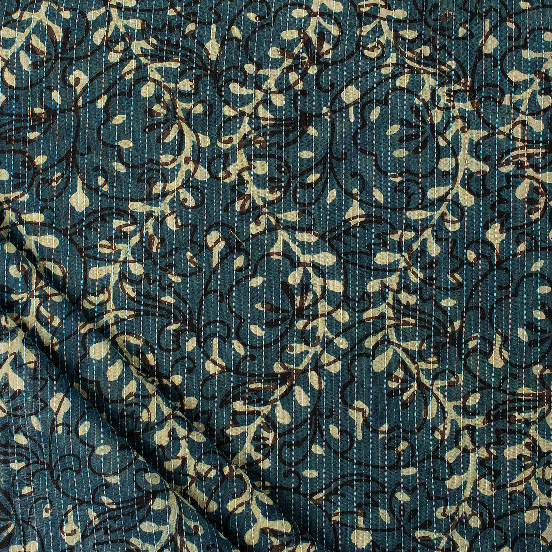 Trendy Dabu Hand Block Printed Cotton Fabric Yard