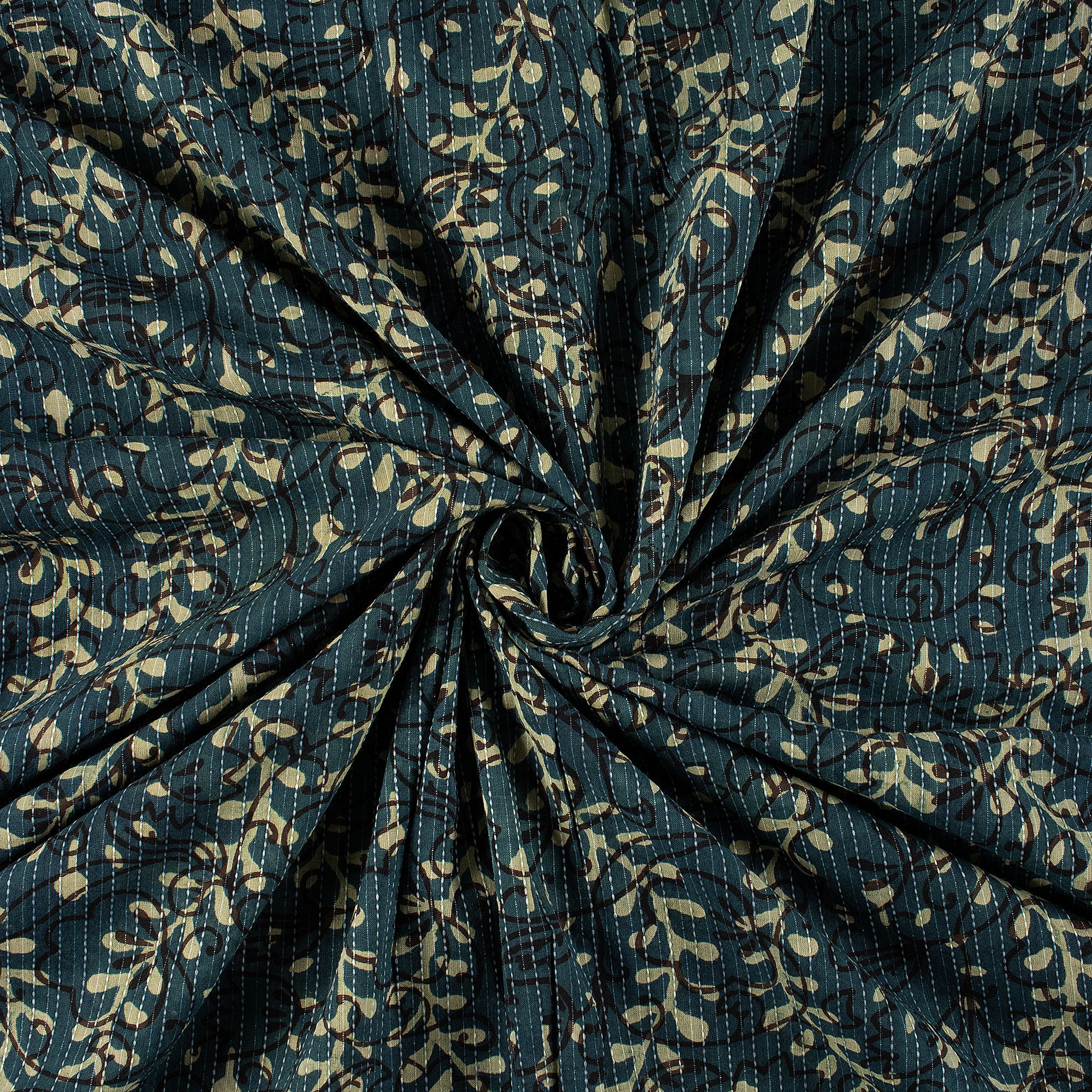 Trendy Dabu Hand Block Printed Cotton Fabric Yard