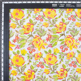 Trendy Yellow Floral Indian Hand Block Print Fabric