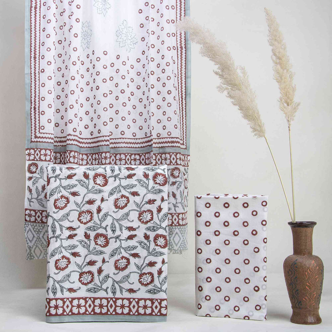 Multicolor Pure Cotton Suits with Cotton Dupatta