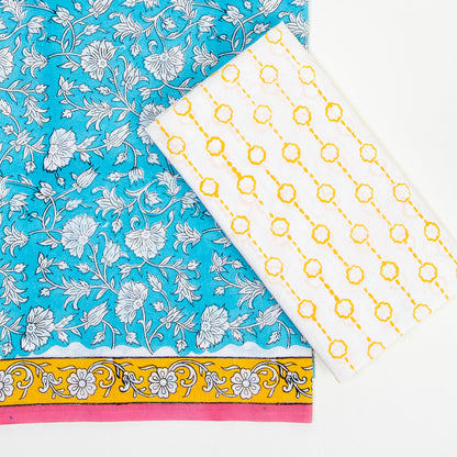 Handmade Blue Jaipuri Cotton Suit
