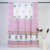 Pink Floral Cotton Suit Sets and Handloom Cotton Dupatta